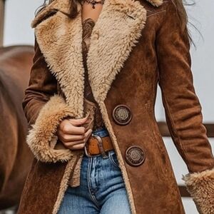 Women's Brown Shearling Coat